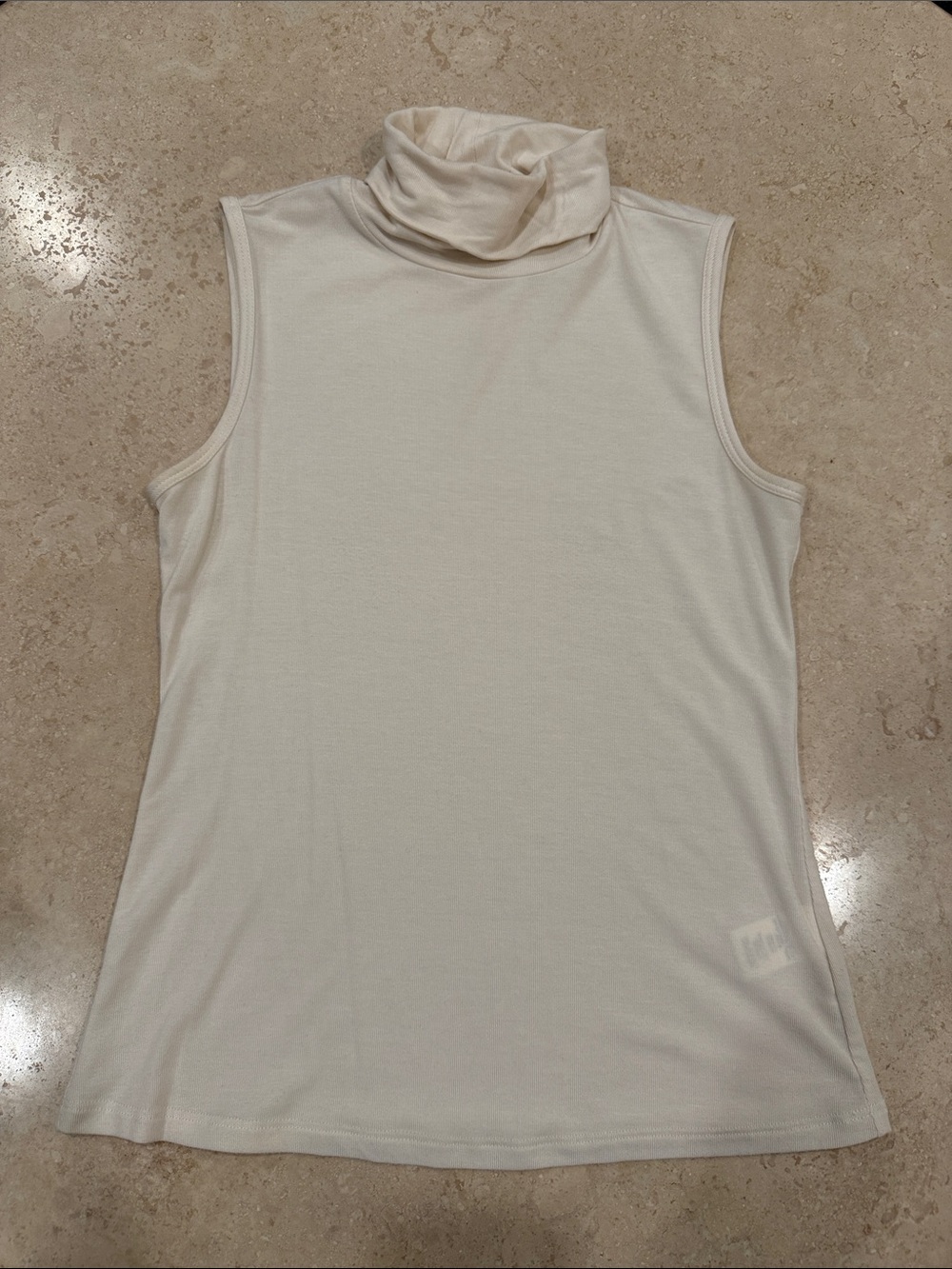 Theory Sleeveless Turtleneck Tank Top - Cream